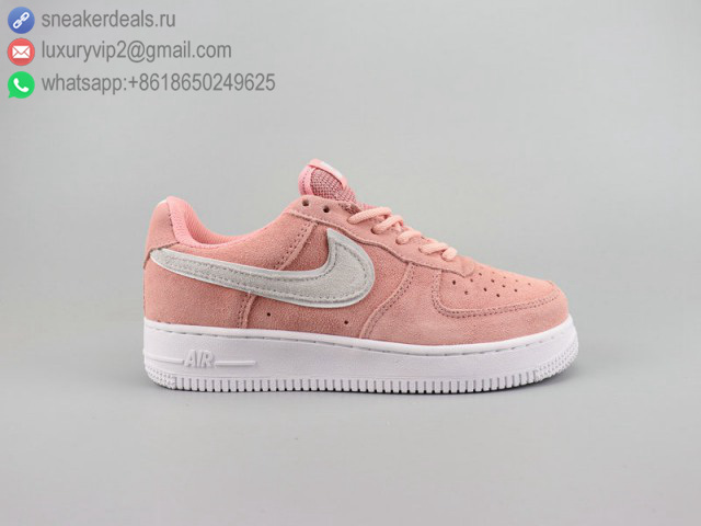 NIKE AIR FORCE 1 '07 LV8 SUEDE LOW PINK GREY WOMEN SKATE SHOES